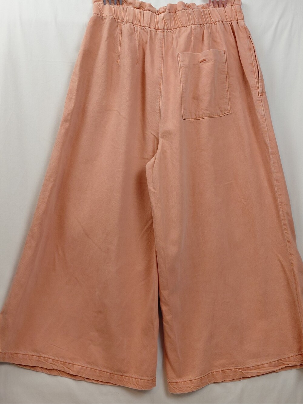Pilcro Paper Bag Waist Super Wide Leg Cropped Pull On Denim Pants Size Medium - Picture 7 of 10